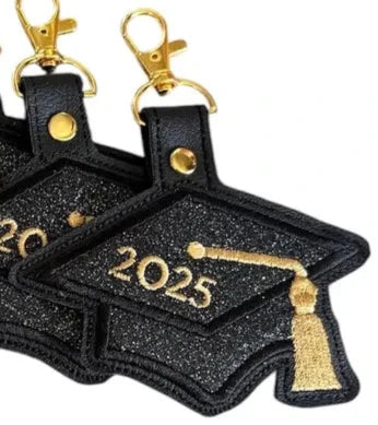 2025 Embroidered Graduation Cap Keychain
