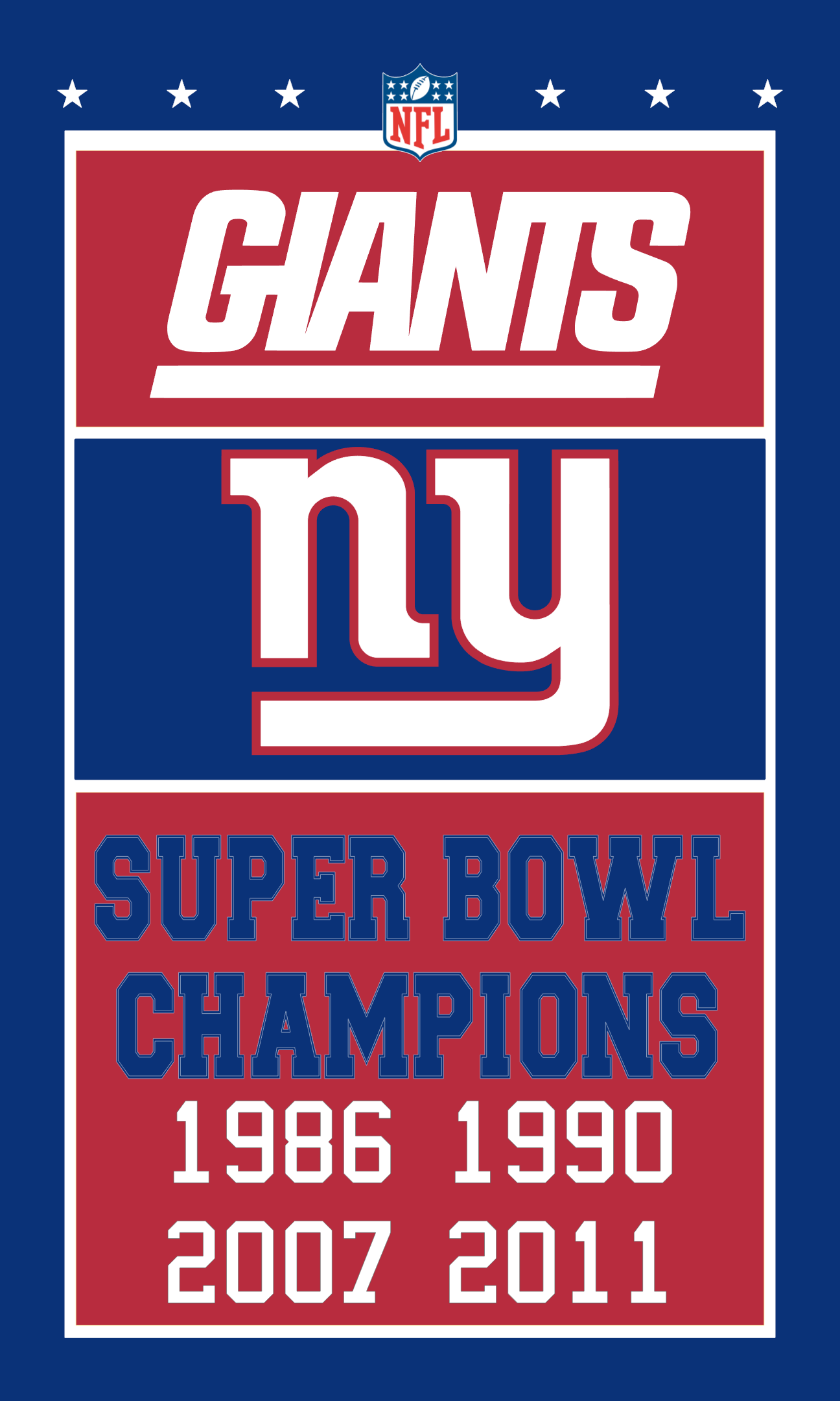 NY Giants banner style flag