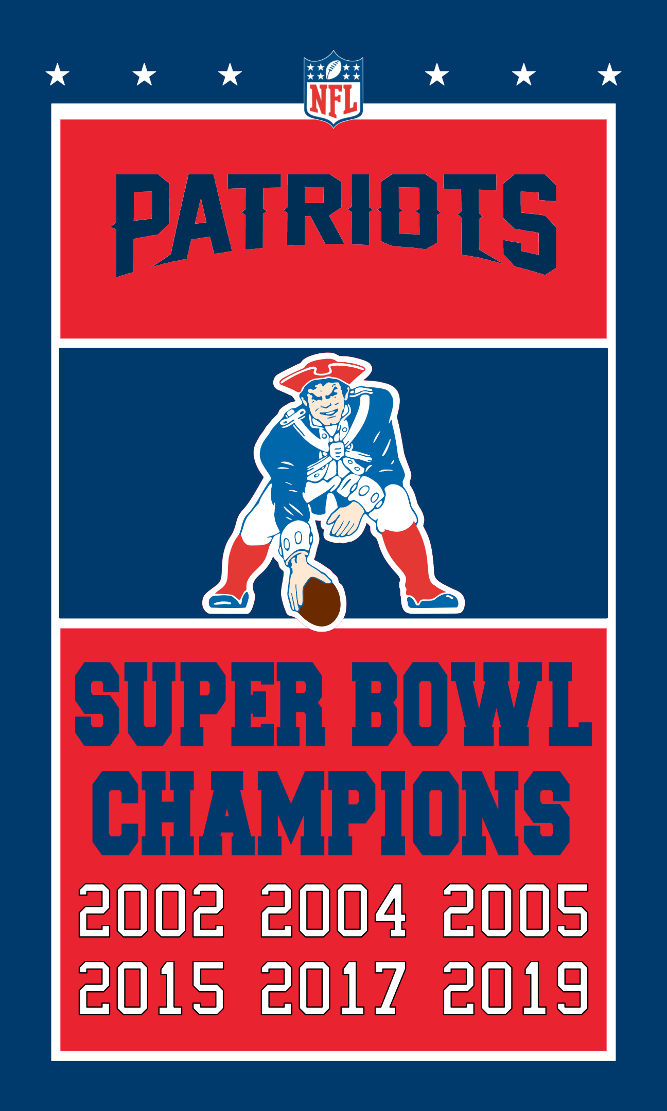 NE Patriots banner style flag