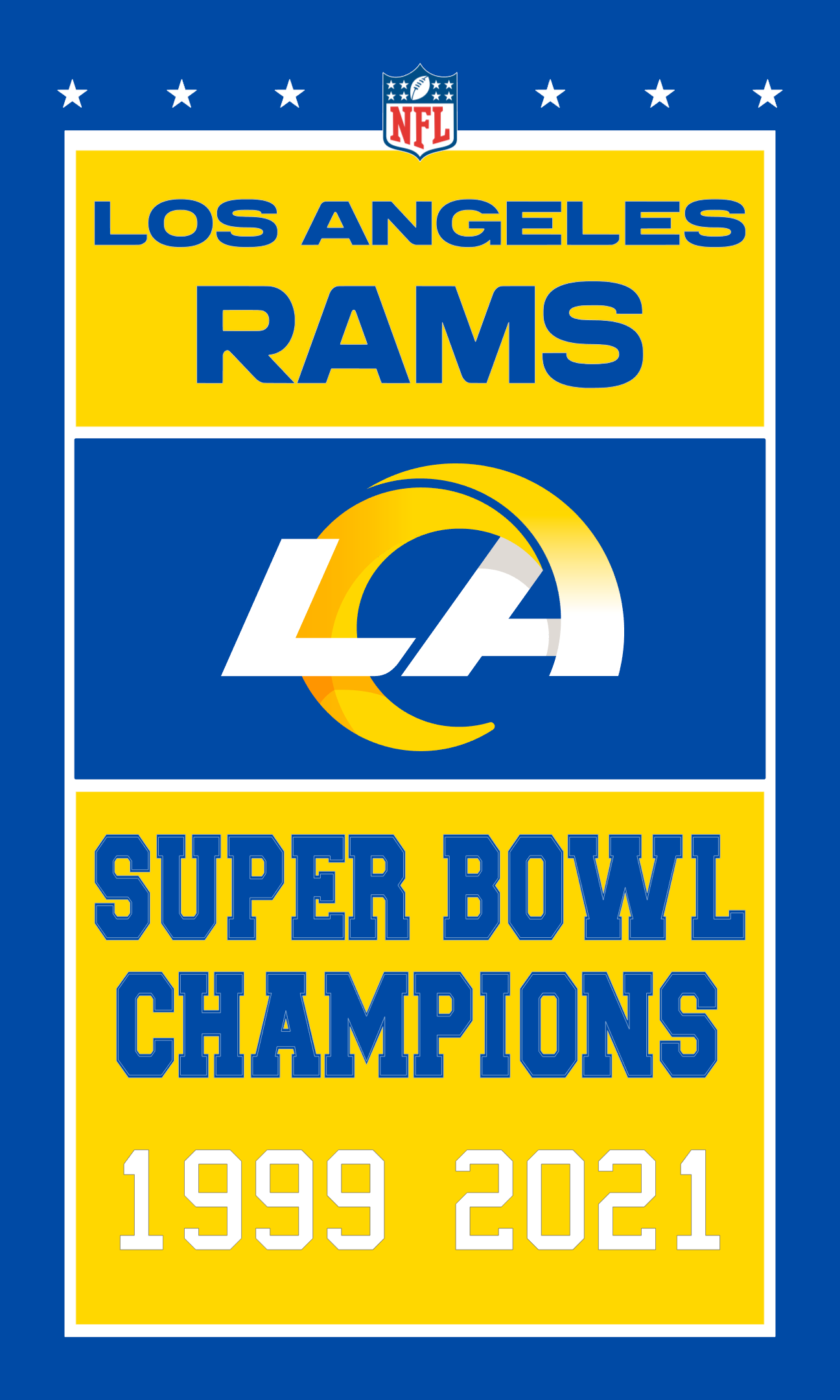 LA Rams banner style flag