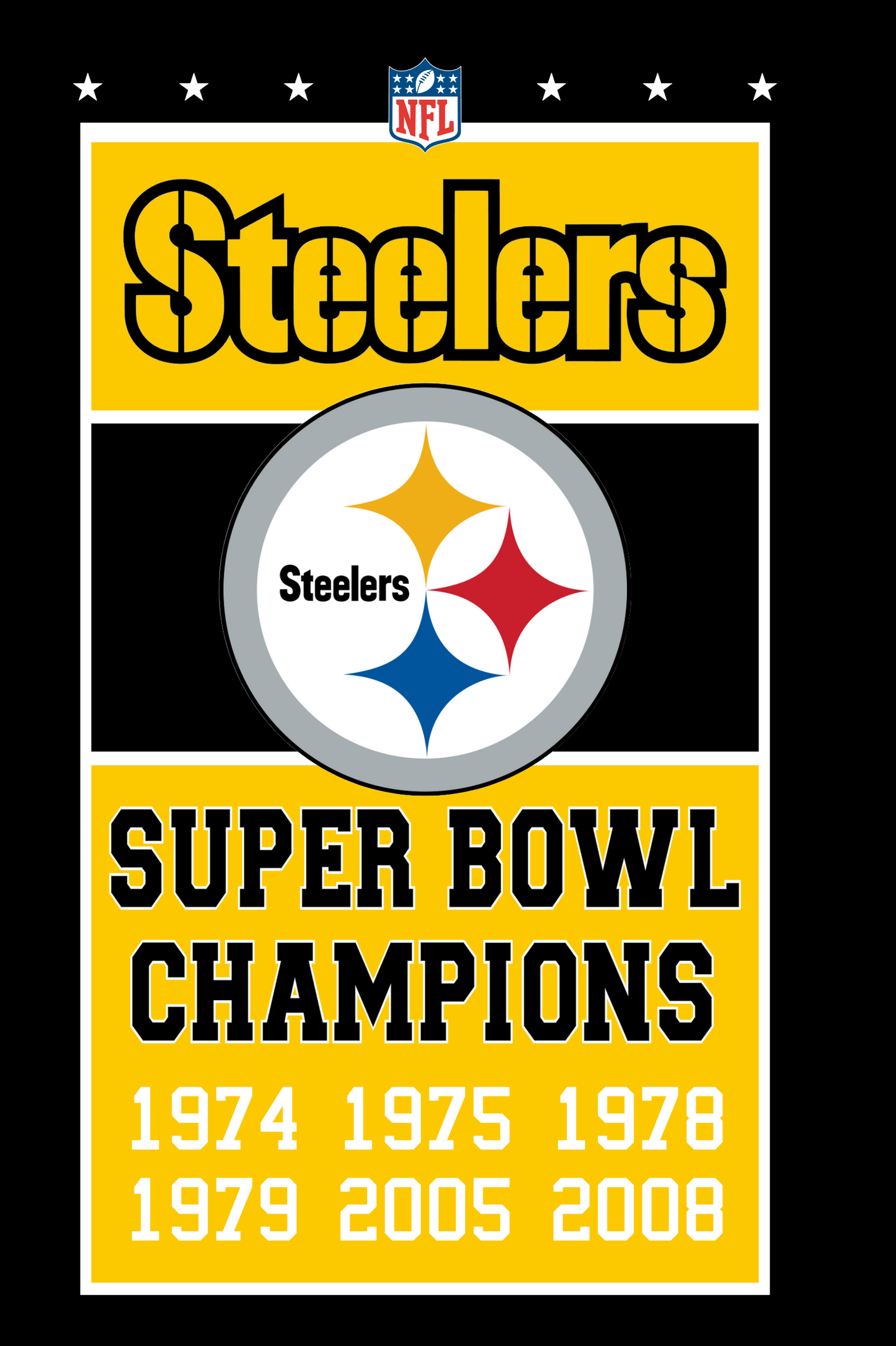 Pitts Steelers banners style flag