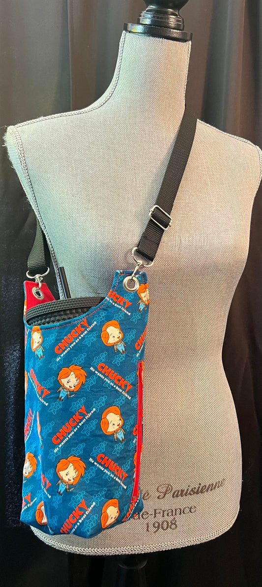 H20 sling Chucky print with side zipper