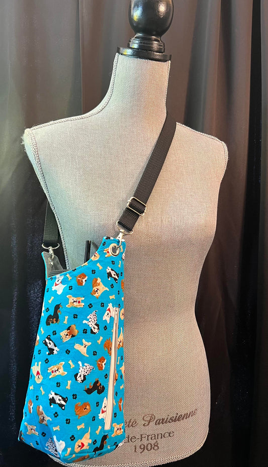 Dog H20 sling with side zipper