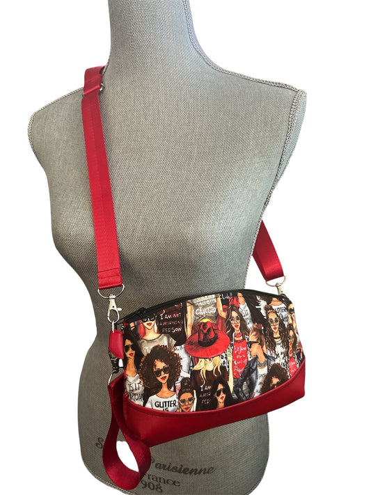 Women print crossbody handbag