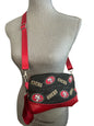 SF 49ers black print crossbody handbag