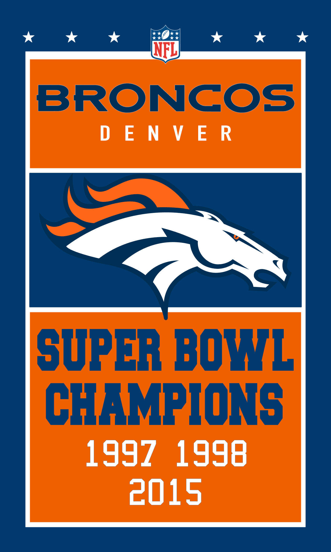 Denver Broncos banner style flag