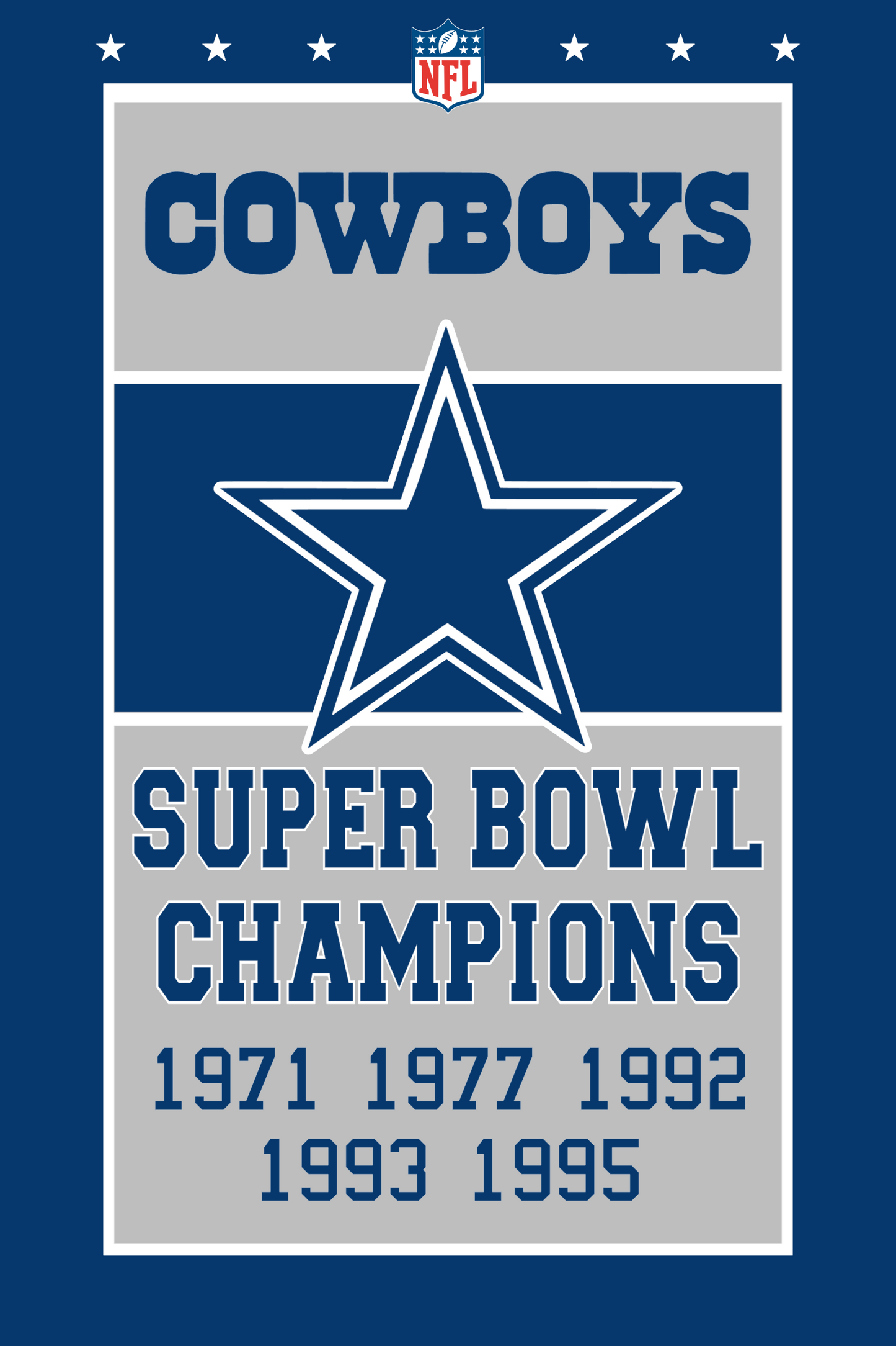 Dallas Cowboys banners style flag