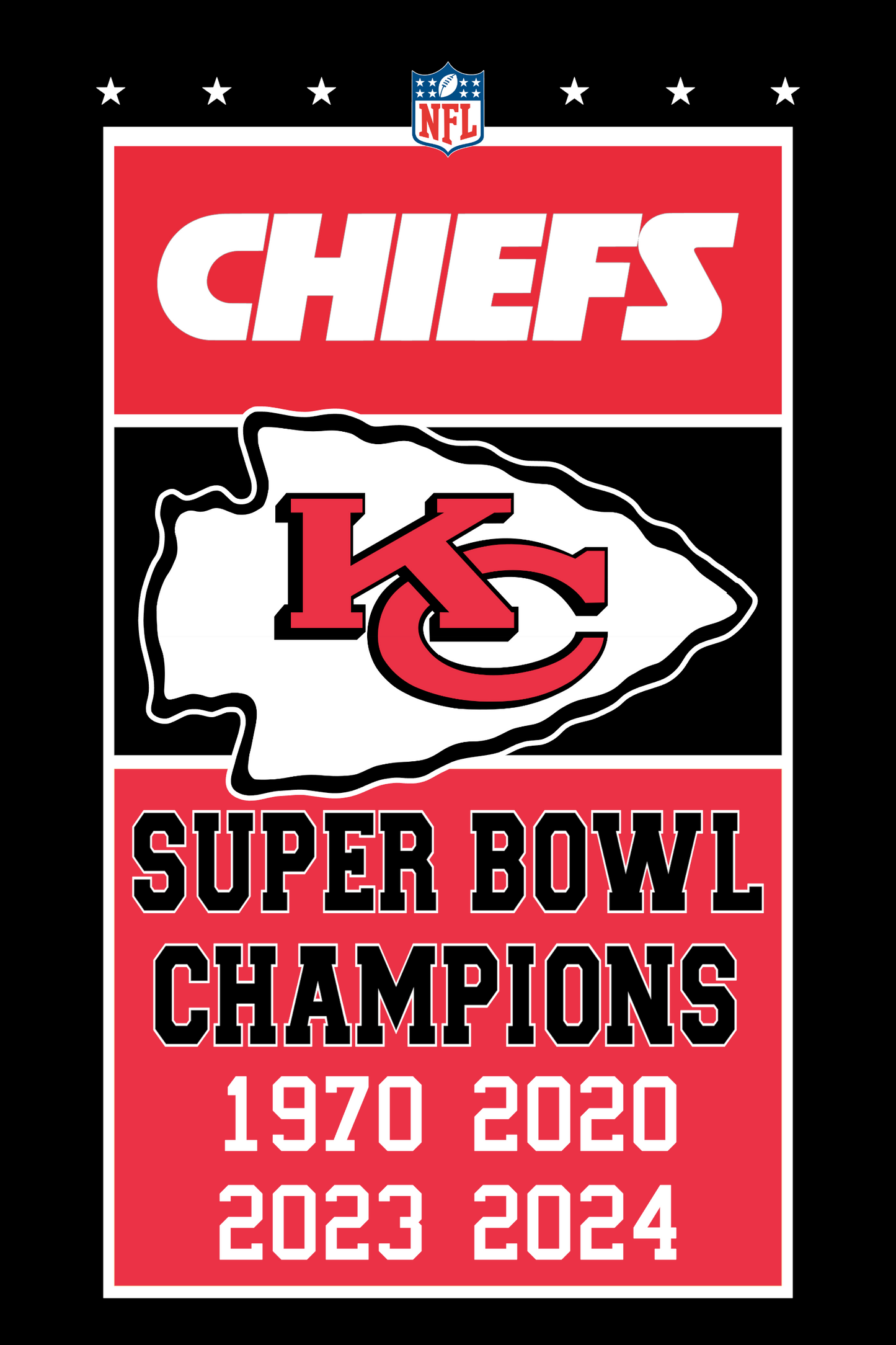 KC Chiefs banners style flag