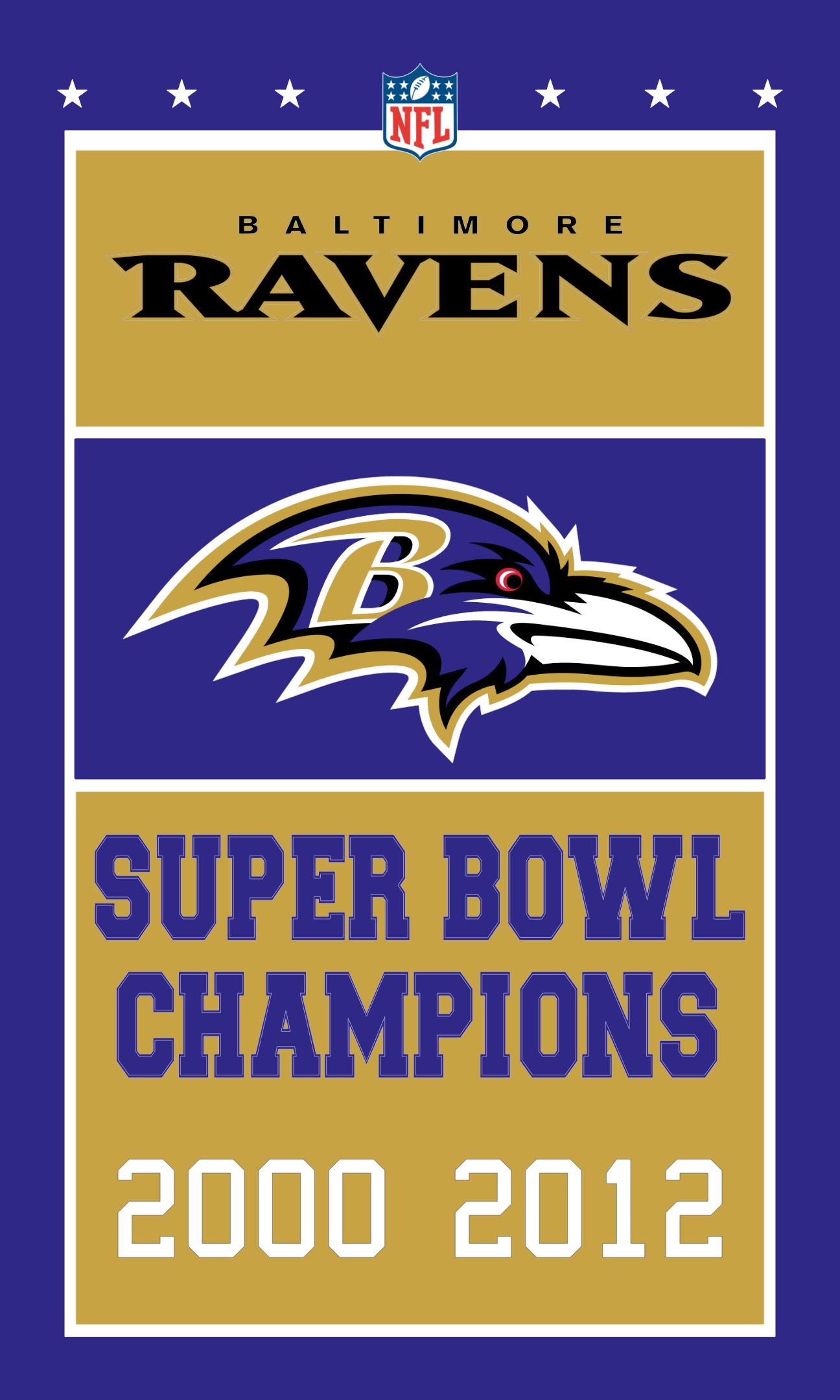 Baltimore Ravens banner style flag